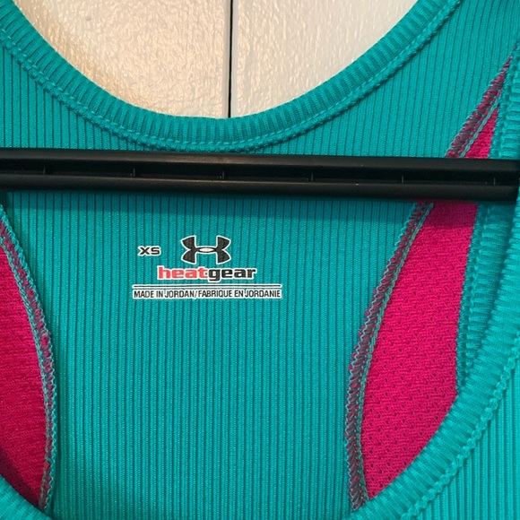 Under Armour HeatGear Teal & Fuchsia Athletic Tank Top Size XS - Picture 5 of 7